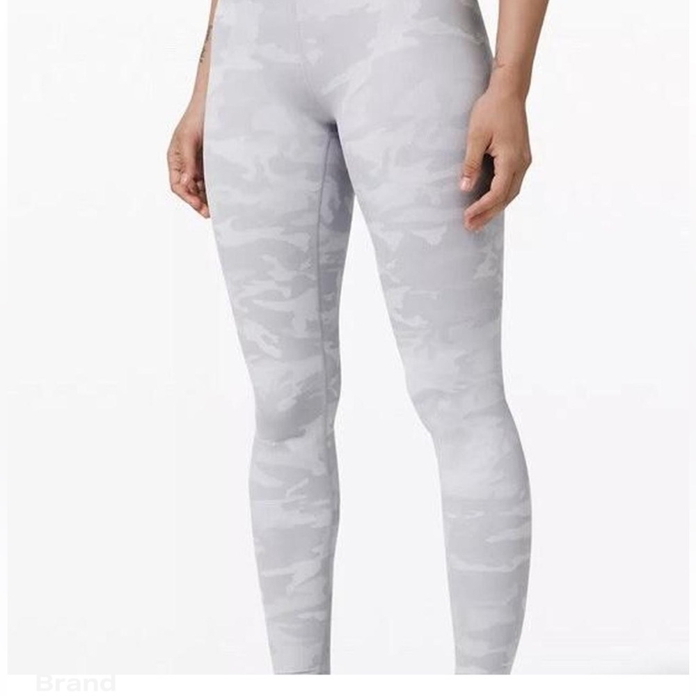 Lululemon gray and white camo leggings.